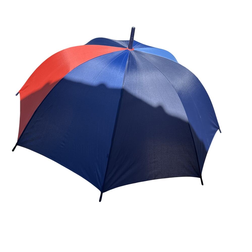 Aramis Vintage Umbrella - Blue, Navy, Red Canopy - Resin Crook Handle